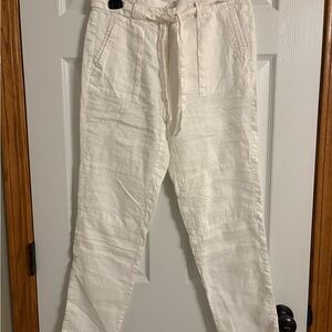 LOFT Cream Linen Pants